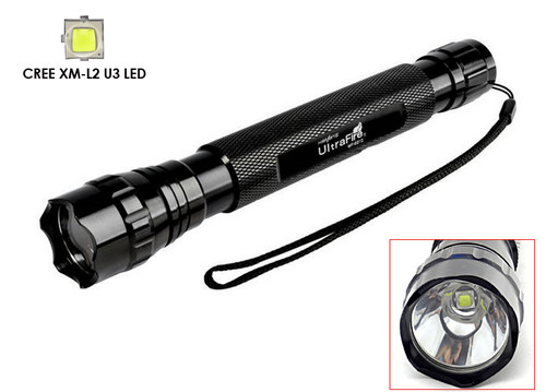 UltraFire 501D CREE Q5 T6 L2 V5 V2单档强光手电筒2节18650长款 - 图0