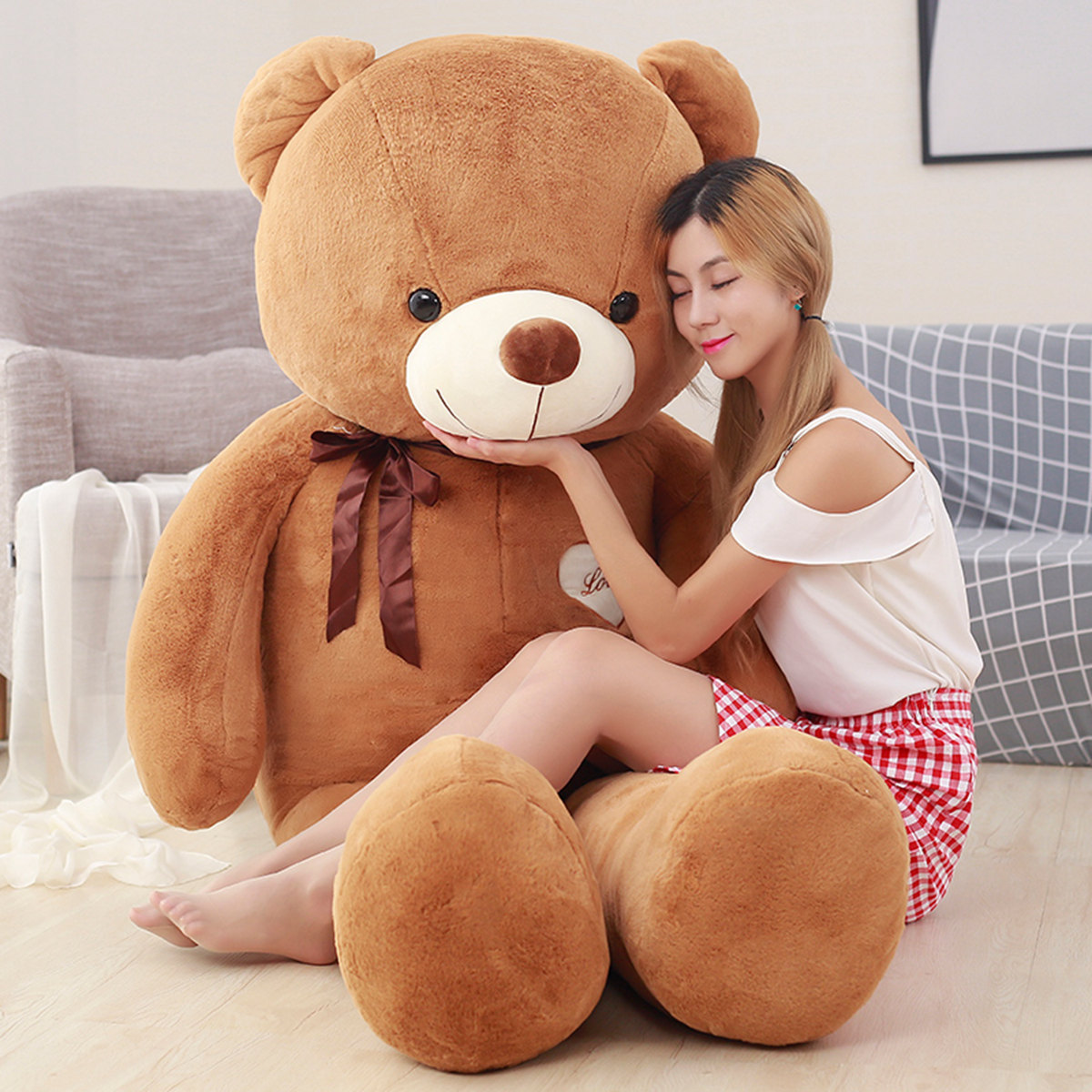 大号泰迪熊公仔 抱抱熊玩偶毛绒玩具 女生情人节生日礼物床伴公仔