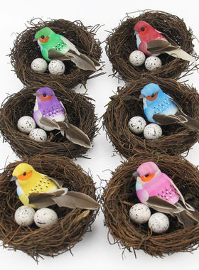 仿真小鸟泡沫田园工艺品