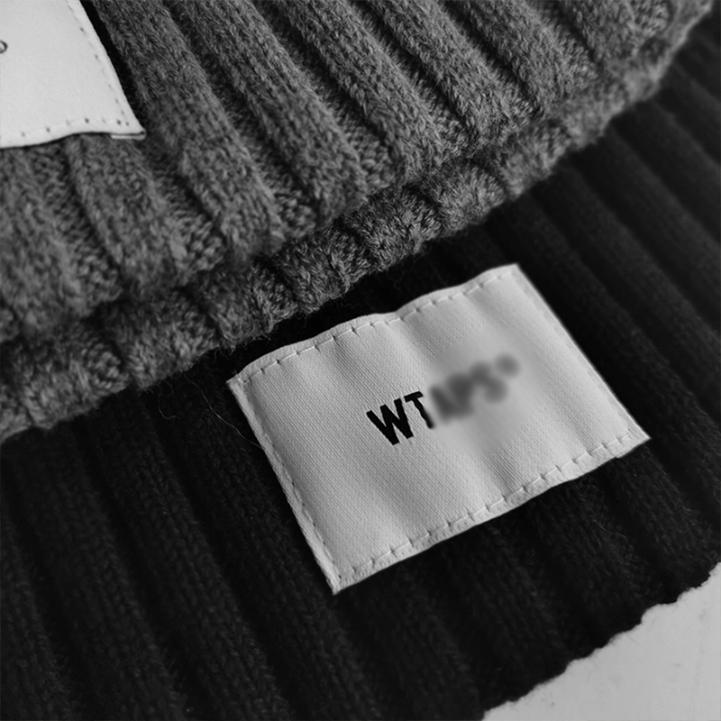 WTAPS情侣休闲冷帽经典冬季百搭黑色毛线帽针织帽男保暖BEANIE 01-图2