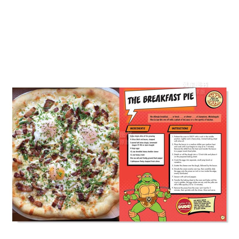 【预 售】忍者神龟The Teenage Mutant Ninja Turtles Pizza Cookbook Hardcover – May 9, 2017 英文原版 - 图3