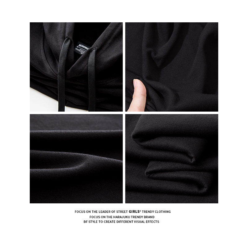 jktee黑色连帽加绒加厚宽松潮卫衣 jktee卫衣/绒衫