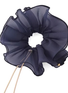 Anemone抽绳网纱发圈女气质马尾