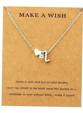 Initial 26 Letter Necklace Heart Necklaces Women Girl