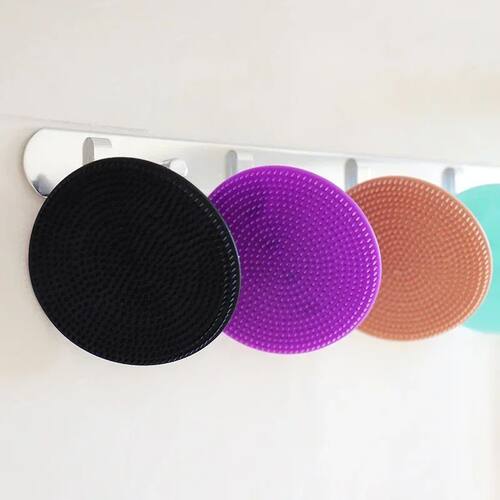 Silicone Body Scrubber Natural Bristles Skin Exfoliator Scru - 图0