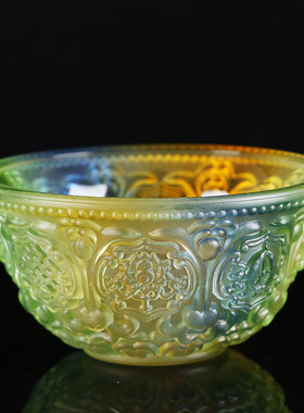 八吉祥供碗琉璃佛具贡奉佛堂净水杯密宗八支供莲花圣水杯供佛碗