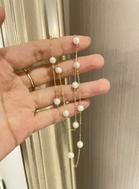 天然强光珍珠进口14k包金正圆