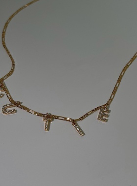 定制名字锁骨项链英文字母吊坠