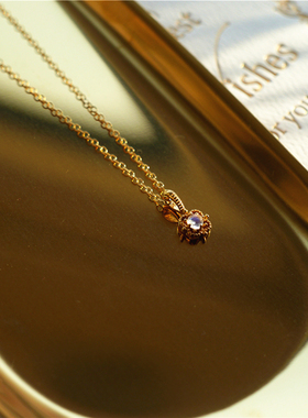 月光石精致复古镀金小众设计