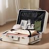 Front opening aluminum frame wide trolley suitcase for women 20 inches 2025 new multifunctional travel boarding suitcase for men 26 inches