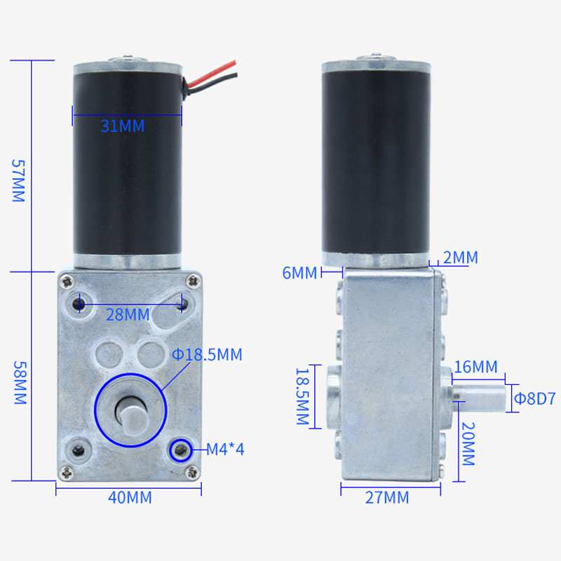 蜗轮蜗杆直流减速电机5840-31ZY大扭力直角微小型低速马达12V24V-图0