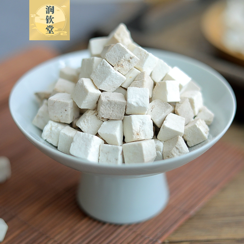 精选白茯苓块中药材500克包邮 茯苓中心丁茯苓祛湿茶无硫茯苓土茯 - 图0