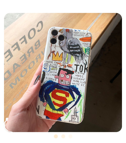 潮牌艺术涂鸦适用于iPhone14手机壳11苹果13Pro硅胶7/8plus软12pro保护套xsmax全包X/XR - 图2