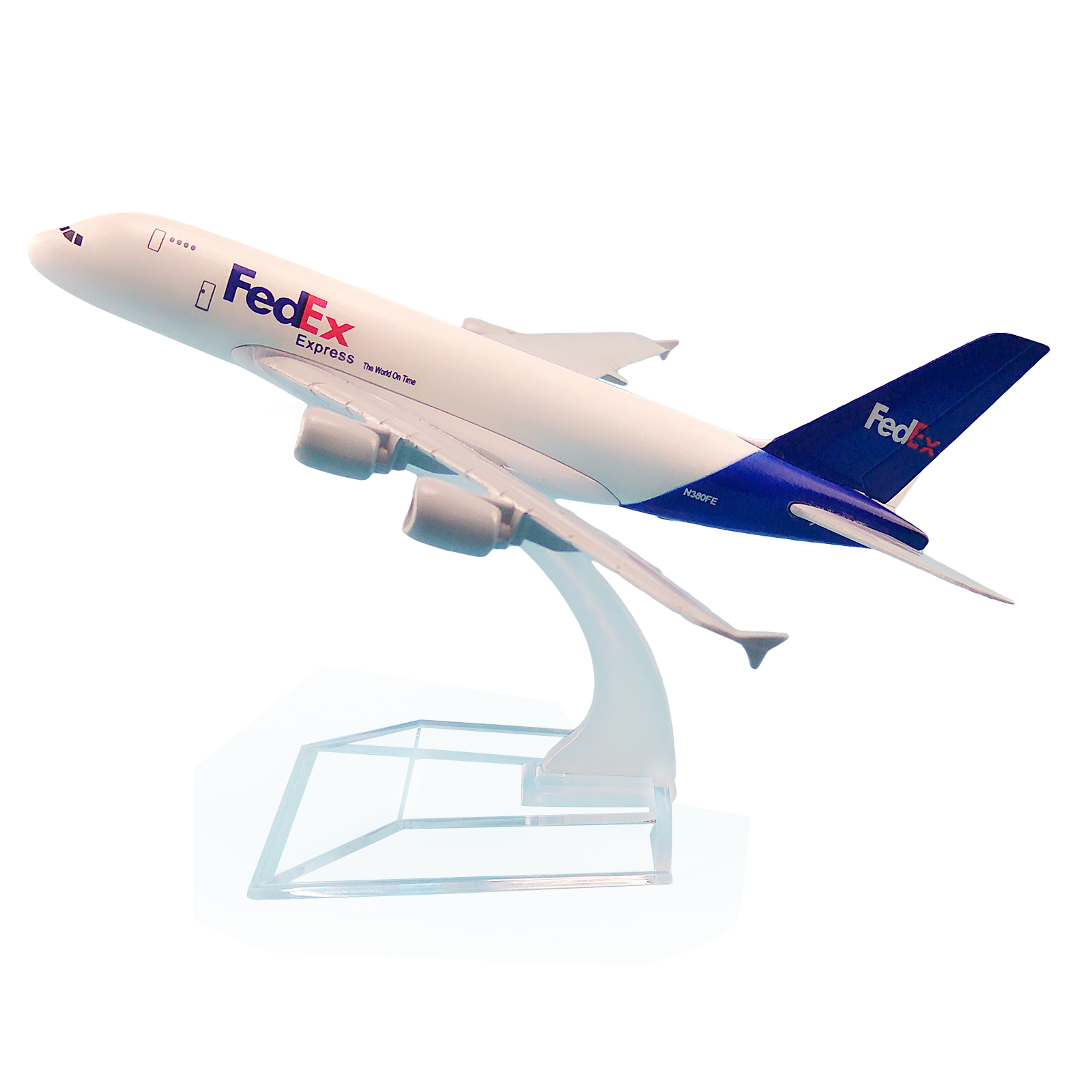 联邦快递航空 FEDEX 空客机A380 合金仿真金属飞机模型摆件 16cm - 图3