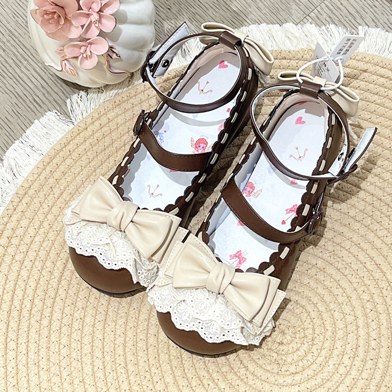 【现货奶奶糕低跟版】久久lolita原创蝴蝶结圆头公主洛丽塔女鞋,淘宝优惠券,粉丝福利购,淘宝优惠卷