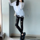 Nine-point thin fashion ripped leggings