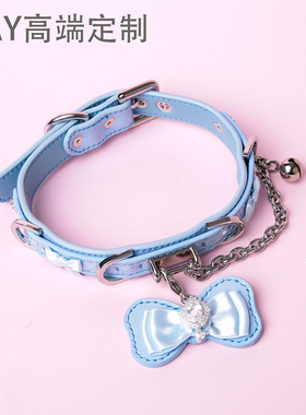 【BAY高端定制】蟒蛇皮项圈钻石蝴蝶节puppy女颈带脖圈定制choker