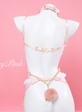 【BAY高端定制】项圈choker皮带一体harness（多玩性全身套装）