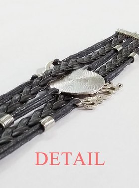 黑色永恒礼品皮革手链