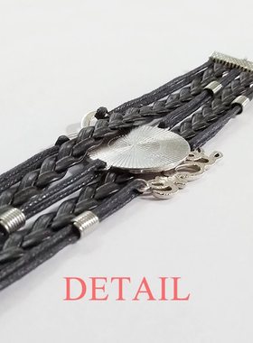 棕榈树巴西黑色永恒礼品皮革手链