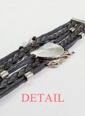 万圣节动物艺术黑色永恒皮革手链