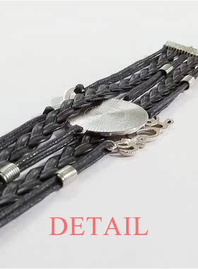 非洲艺术黑色永恒礼品皮革手链