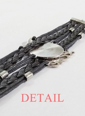 非洲国徽黑色永恒礼品皮革手链