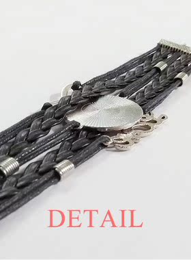 黑色动物永恒礼品皮革手链