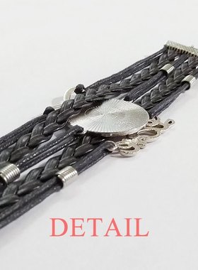 毛主席黑色永恒礼品皮革手链