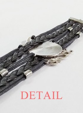 狮子黑色永恒礼品皮革手链