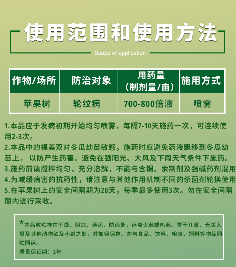 绿亨2号80%多福锌苹果树轮纹病杀菌剂多菌灵福美双农药 - 图2