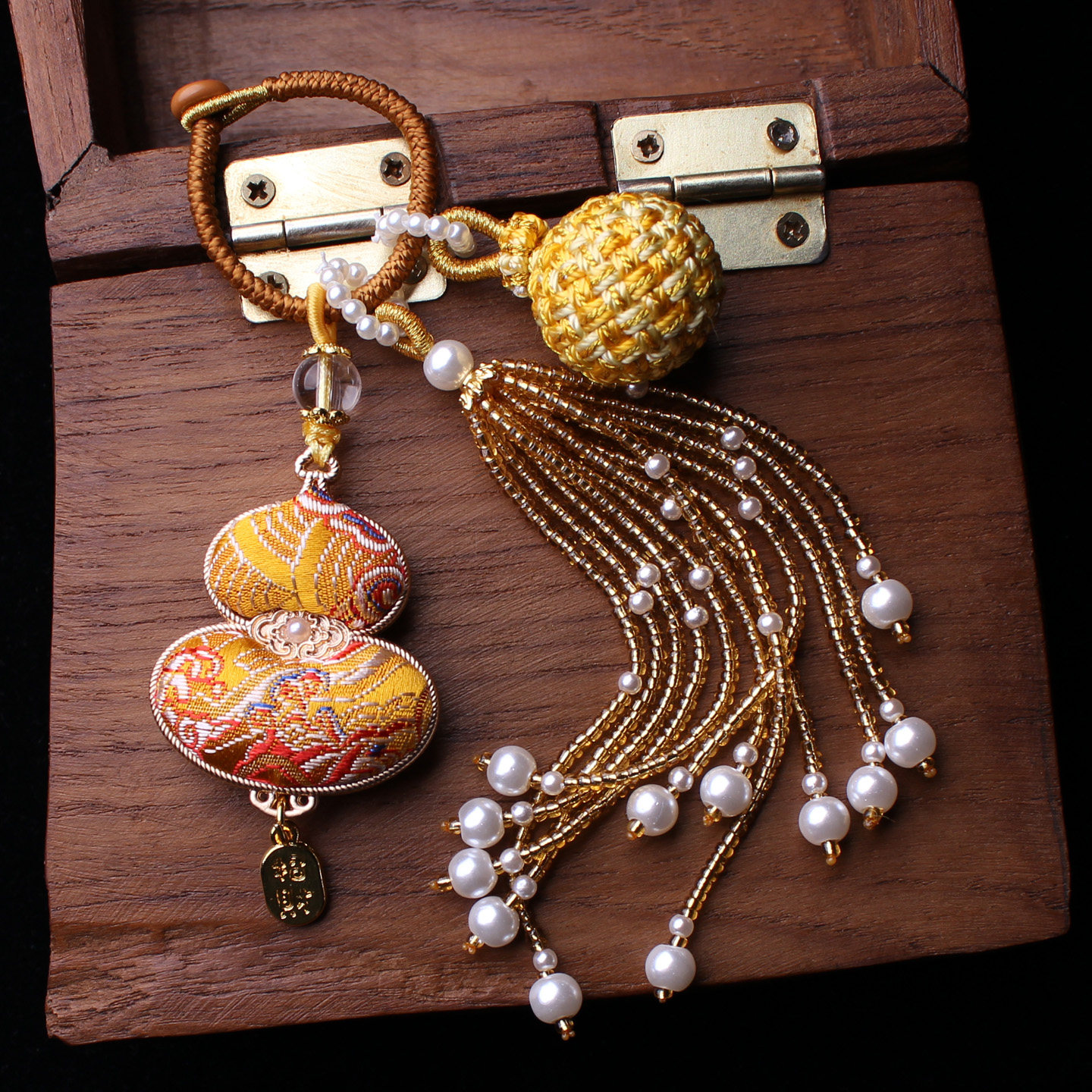 非遗宋锦双面葫芦包包压襟挂件流苏穗子有球必应旗袍汉服钥匙挂饰,淘宝优惠券,粉丝福利购,淘宝优惠卷