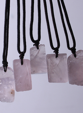 粉水晶随形吊坠原石项坠挂件