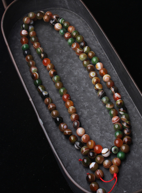 多宝缠丝玛瑙108天眼类戈壁玛瑙