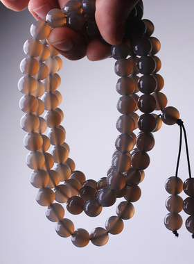 冰种玛瑙108颗多圈佛珠手串念珠