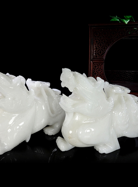 天然阿富汗白玉貔貅摆件