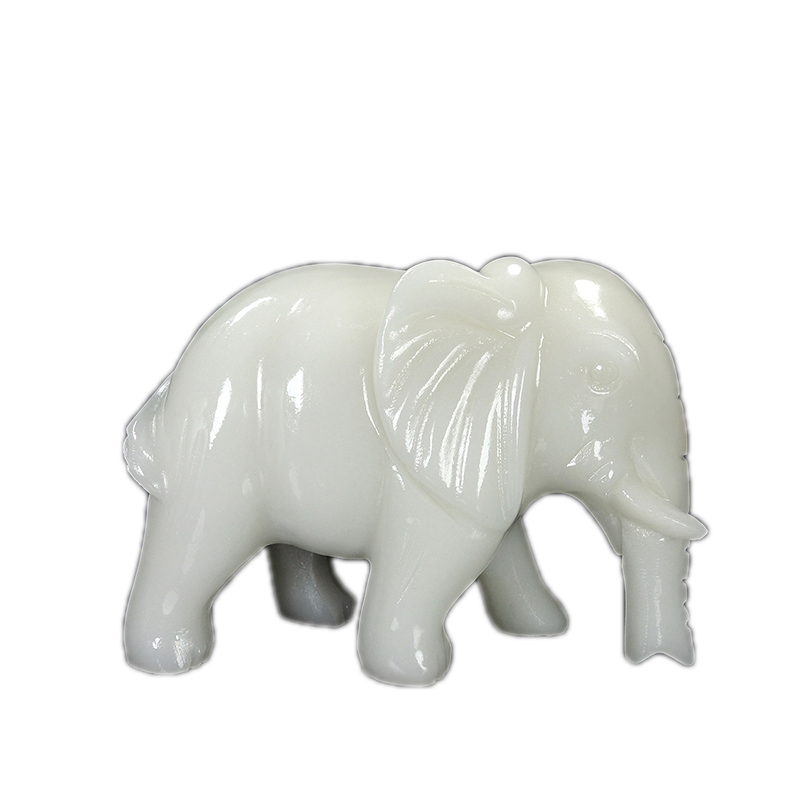 天然阿富汗白玉吸水象玉石大象摆件客厅玄关家居新居精致摆设装饰 - 图3