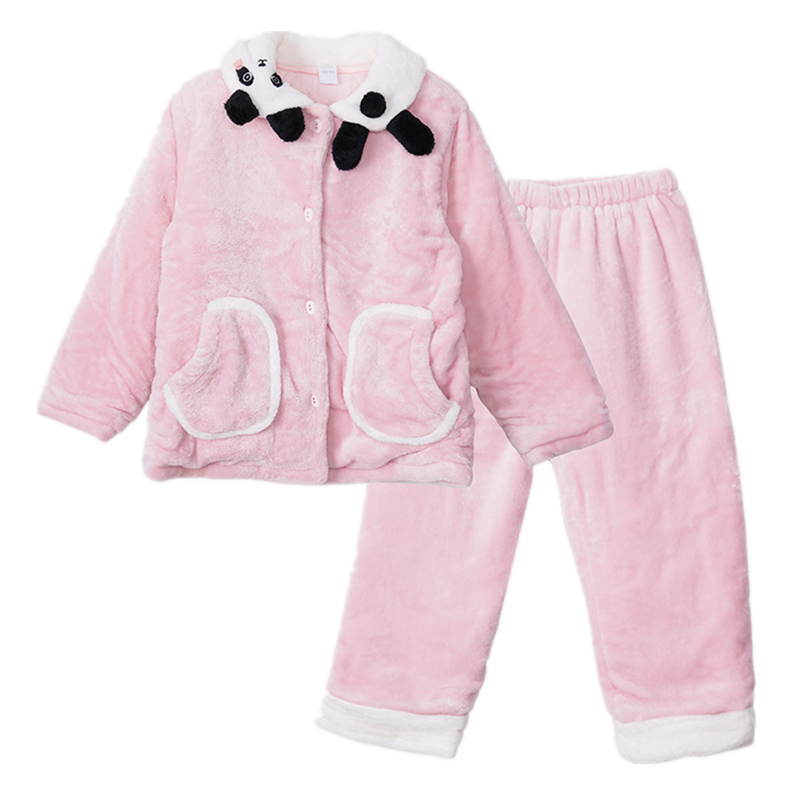 久岁伴女童睡衣冬季珊瑚绒加厚2023年新款中大童的冬天家居服套装 - 图3