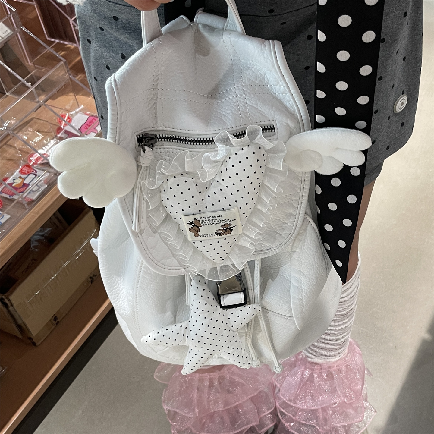 日光欲原创简约双肩包Y2K小众电脑书包手作通勤出街登山包小背包 - 图3