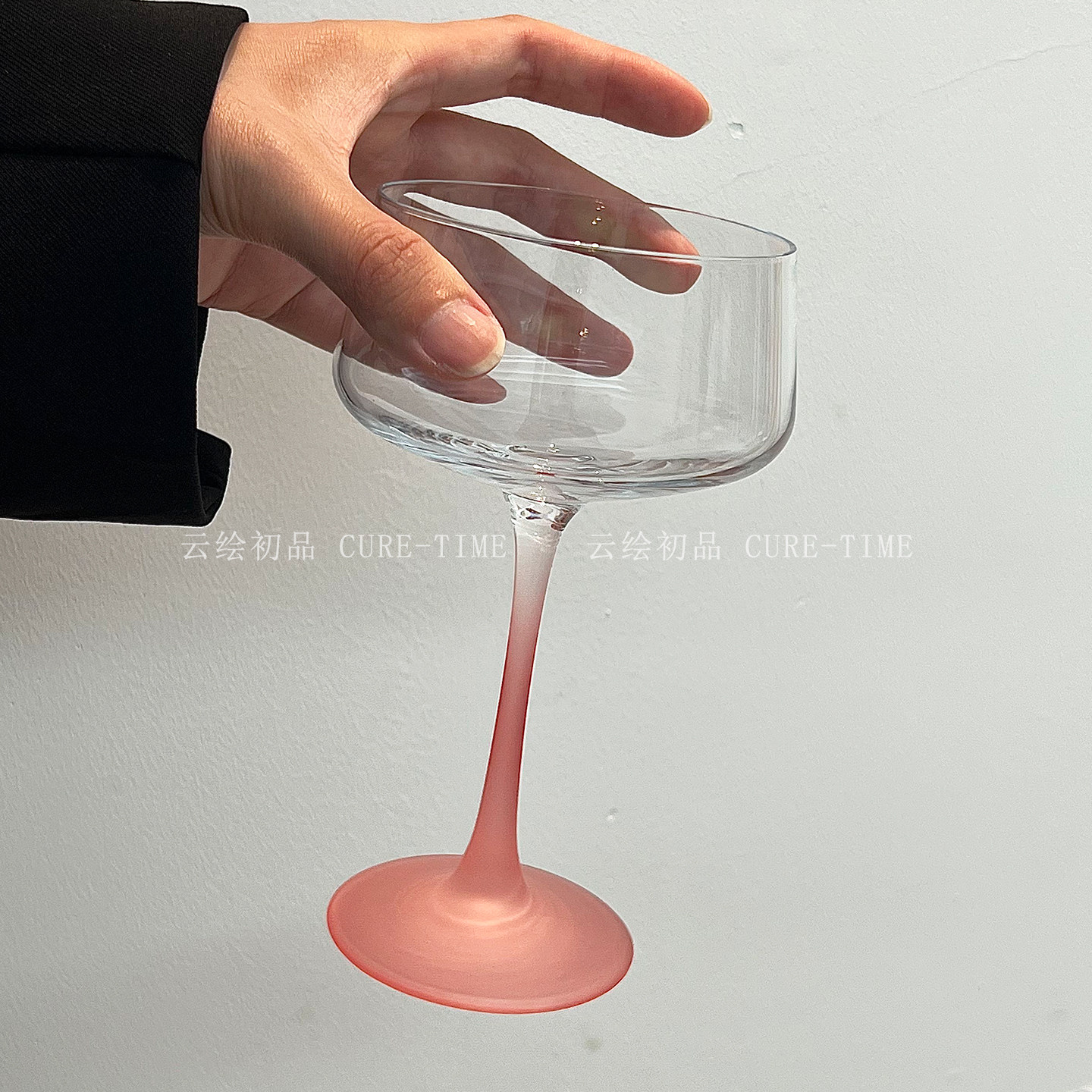 法式粉杆高脚水晶塔杯粉色鸡尾酒杯马天尼杯ins果酒杯女士特调杯,淘宝优惠券,粉丝福利购,淘宝优惠卷