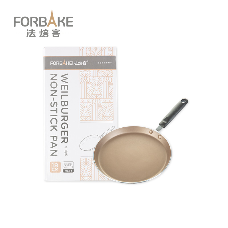 FORBAKE 法焙客7寸8寸千层锅不沾涂层不锈钢复合底FB30810-30821 - 图2