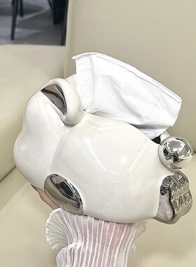 可爱兔纸巾盒创意陶瓷装饰
