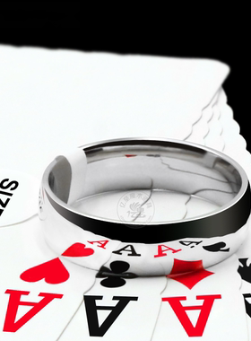 近景预言看牌钛钢高清反光指环