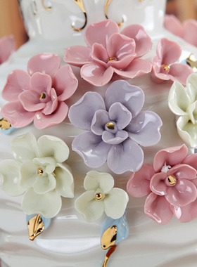 镂空捏花高档欧式风摆设件陶瓷器