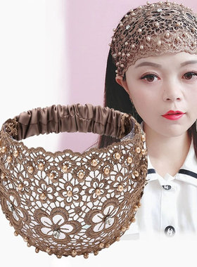 宽边蕾丝遮白发发带日韩发箍