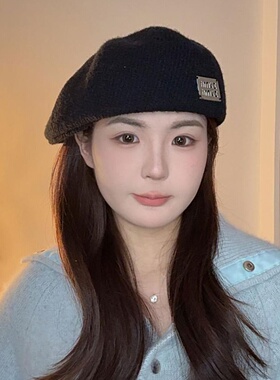 自带定型贝雷帽女秋冬复古前进帽