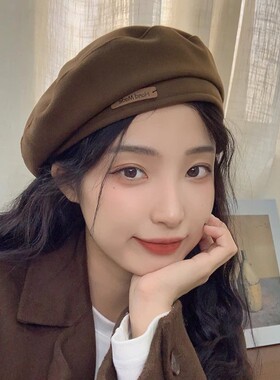 复古贝雷帽女百搭显脸小大头画家帽时尚秋季报童帽八角帽潮流帽子