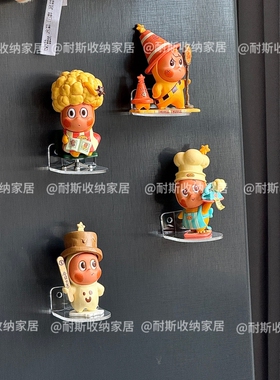 手办底座上墙透明亚克力冰箱贴单个小型支架入户门盲盒收纳展示架