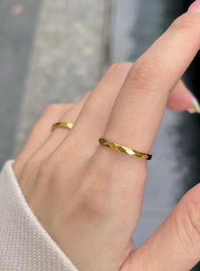 精致超闪多切面棱形戒指女简约ins冷淡风高级感设计个性情人节