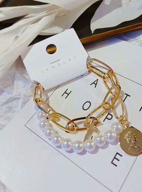 小众韩国东大门欧美风双层手链